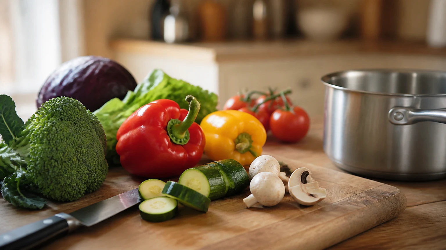 Cuisiner des légumes de saison avec des gestes simples — vue éditoriale 2