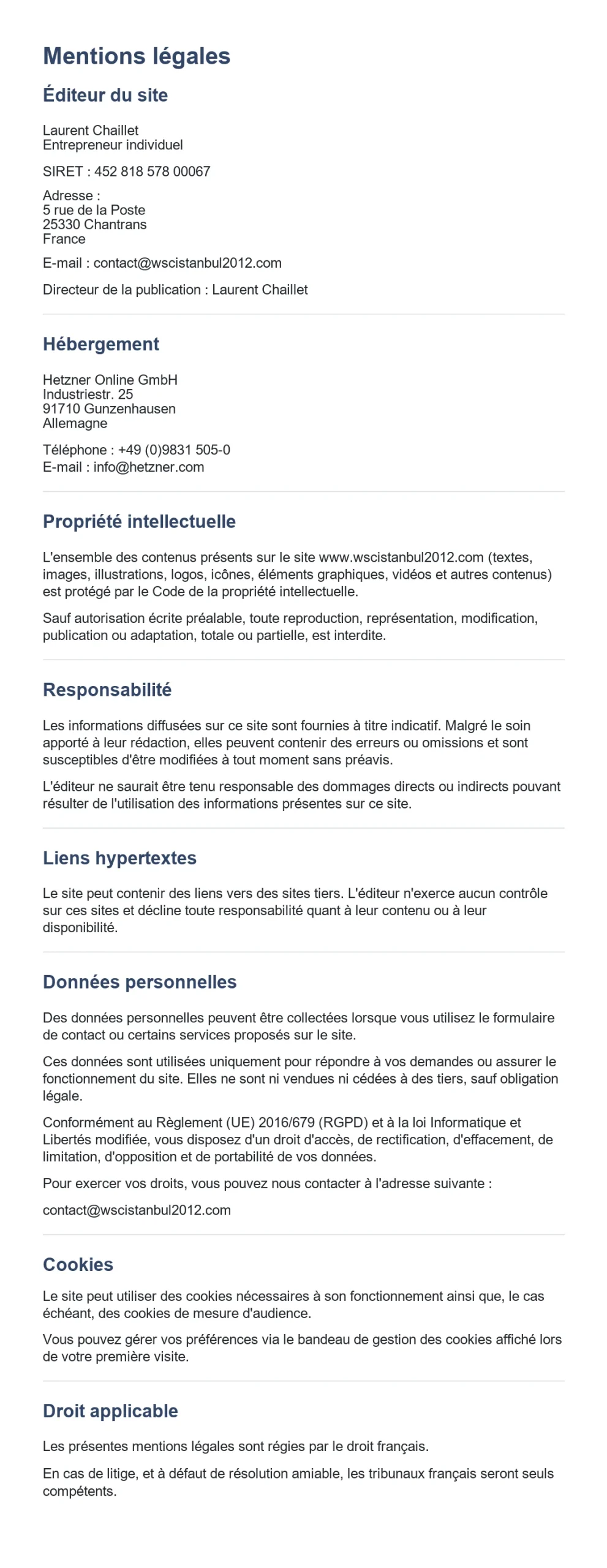Mentions legales